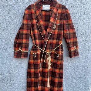Elegant Plaid Wool Cape Coat